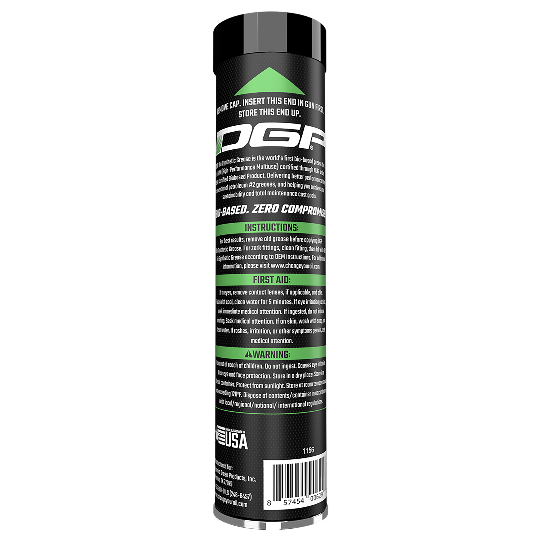 DGP lithium complex #2 bio-synthetic grease tube with product label